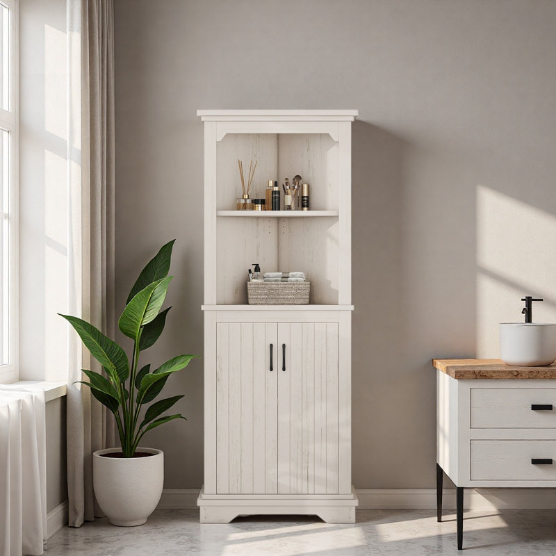 Grande armoire d'angle avec portes pour le salon et la salle de bain