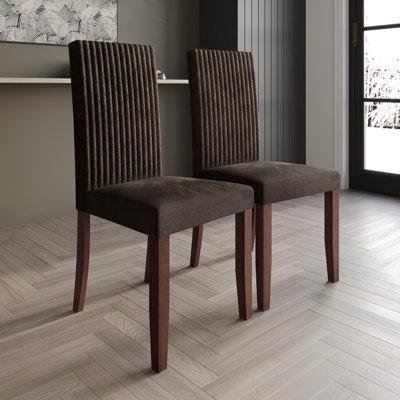Chaise en bois avec housse en velours côtelé