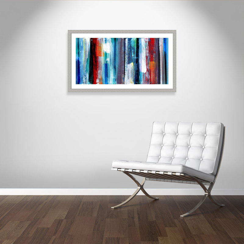 Cardella Color Strokes - Impression de cadre photo sur papier, Encadrement argent brossé