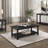 Castleton Distressed Java Wood Coffee Table With Shelf