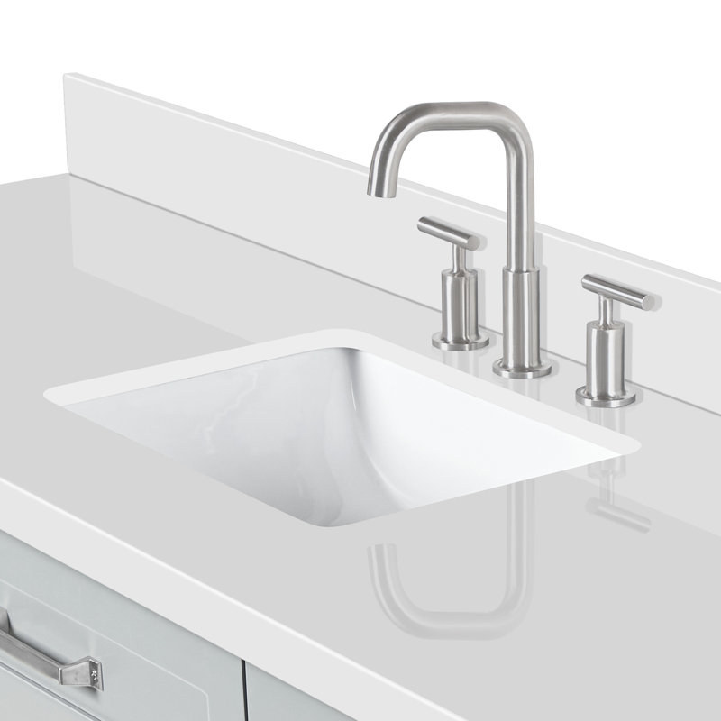 ARIEL Monroe 48 Single Sink Bathroom Vanity with Carrara Quartz Top, Gray, Pure White Quartz, 67"