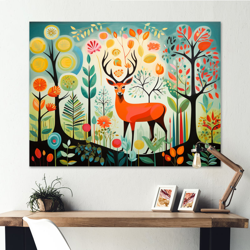 «Green Mid Century Mod Nature I - Abstract Midcentury», art mural, H 34 po x l 44 po x P 1,5 po, Toile tendue
