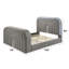 Sherpa gris et grand lit chromé avec DEL, meuble télé, foyer et Bluetooth-260584980