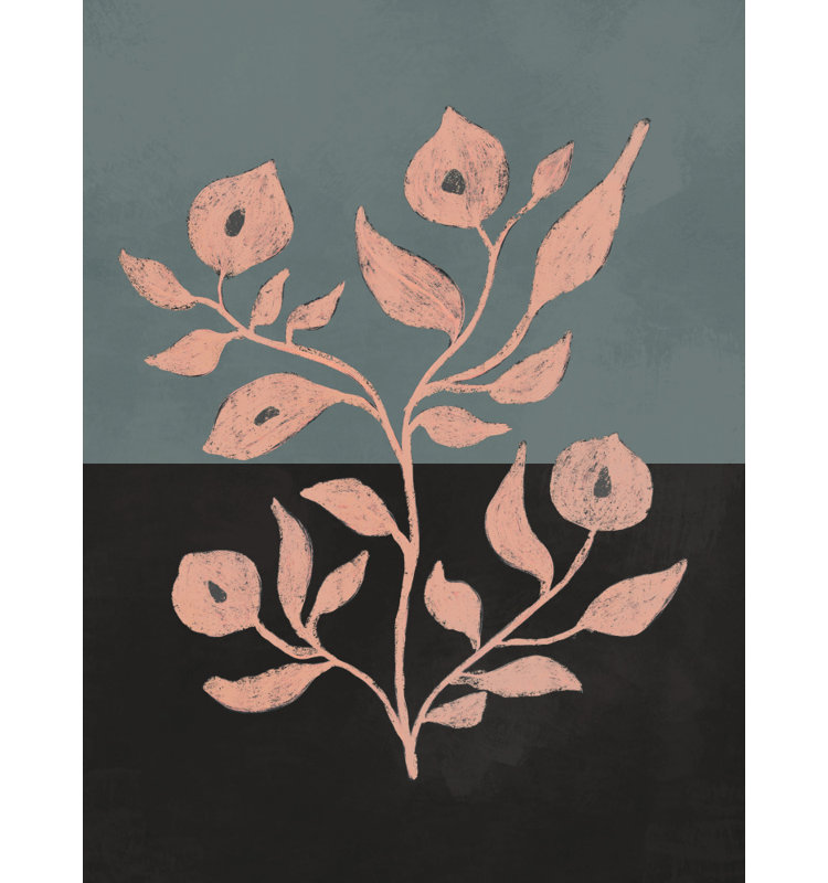 Blush Flora Contrast Print, 32 × 48, Framed Print, Brown