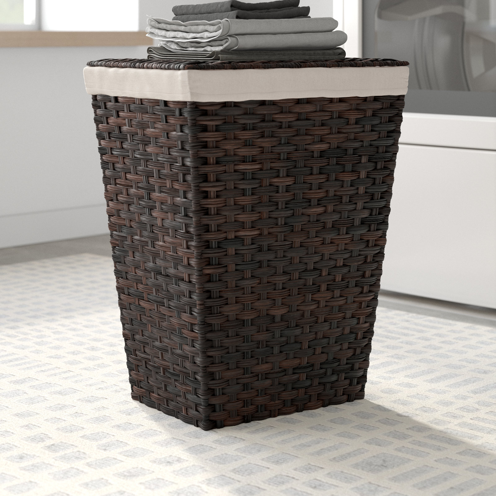 Dotted Line™ Laundry Hamper with Lid and Removable Liner & Reviews | Wayfair