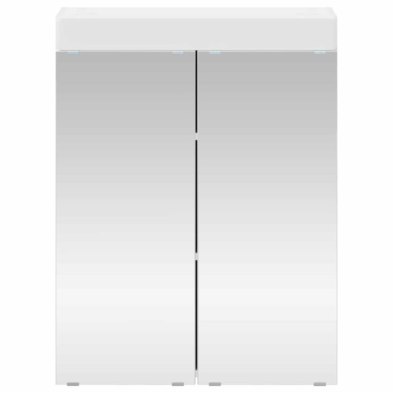 W H Wall Mounted Required Medicine Cabinet Mirror, White, 55cm H x 80cm W x 17cm D