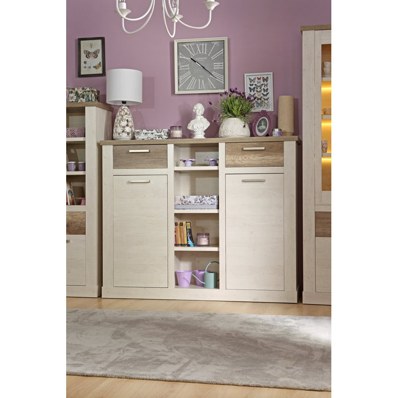 Nuzzo 159.6cm W 2 - Drawer Chest of Drawers, White