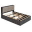 Grand lit plateforme en bois avec tête de lit, 4 tiroirs et range-chaussures, construction en pin massif, assemblage facile, espresso-1929605944