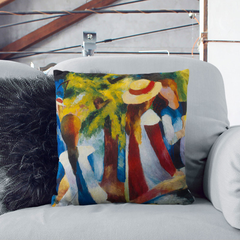 Girls In The Forest Square Throw Cushion, 40cm H x 40cm W x 15cm D