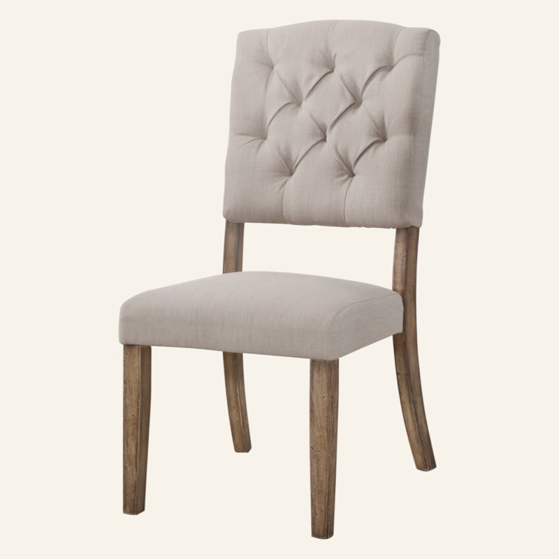 Ensemble de 2 chaises d'appoint Bernard Linen, Chêne
