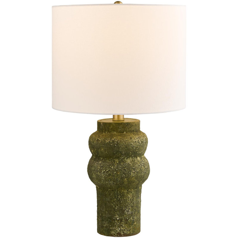 Slawson Table Lamp, Rustic Green, White