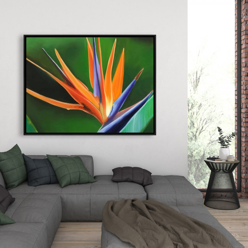 Oiseau de paradis, reproduction de fleur sur toile