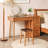 28.74"Solid Wood Rubberwood Flip-Top Vanity with Storage Chest and Makeup Stool