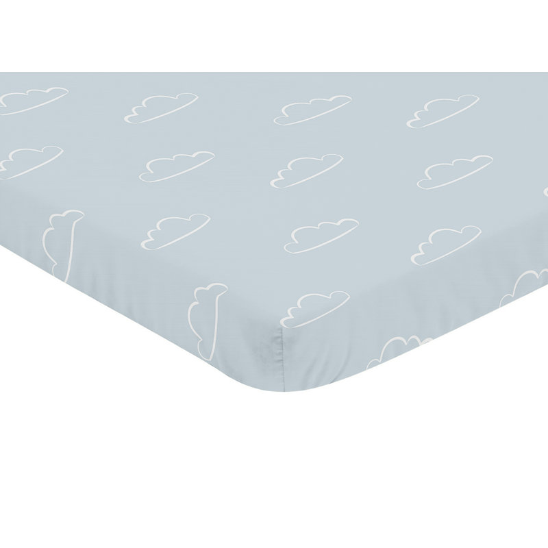 Drap-housse pour lit de bébé rouge et bleu