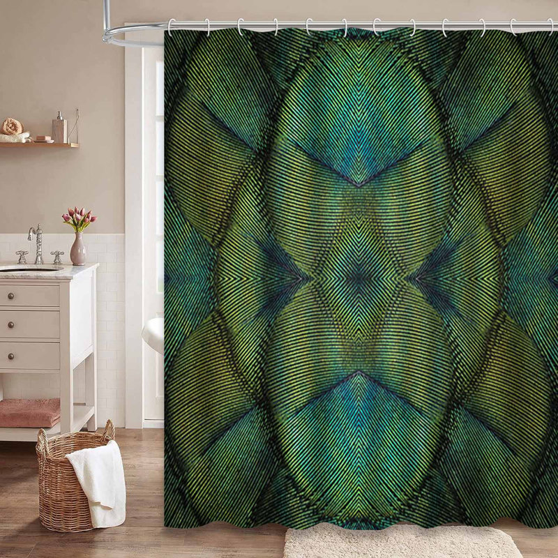 Rideau de douche Peacock Green, L 72 po x l 78 po