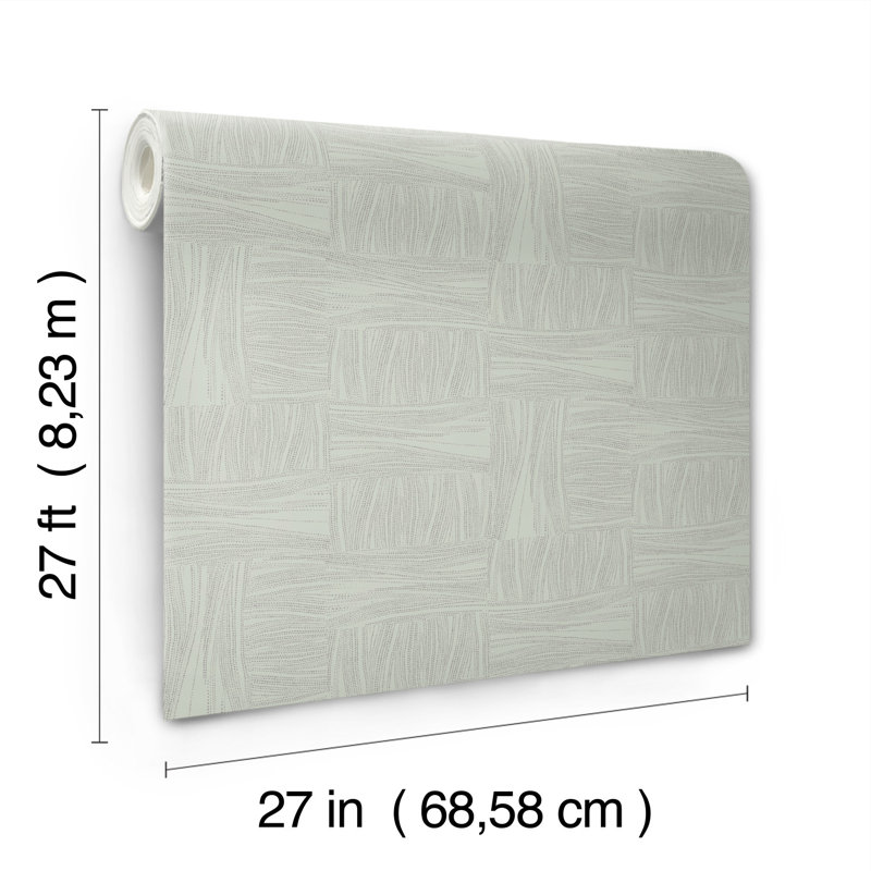 Rouleau de papier peint L 27 pi x l 27 po Apia, Sauge