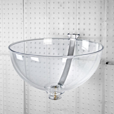 14" Bowl Display with Curved Metal Arm for Pegboard/Slatwall