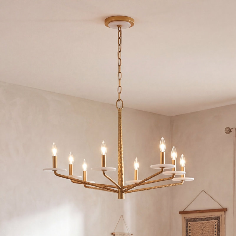 Judi 8-Light Chandelier in Distressed Gold by Breegan Jane, 8