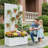 Metal Planter Box with Trellis without Wheels-1967138036