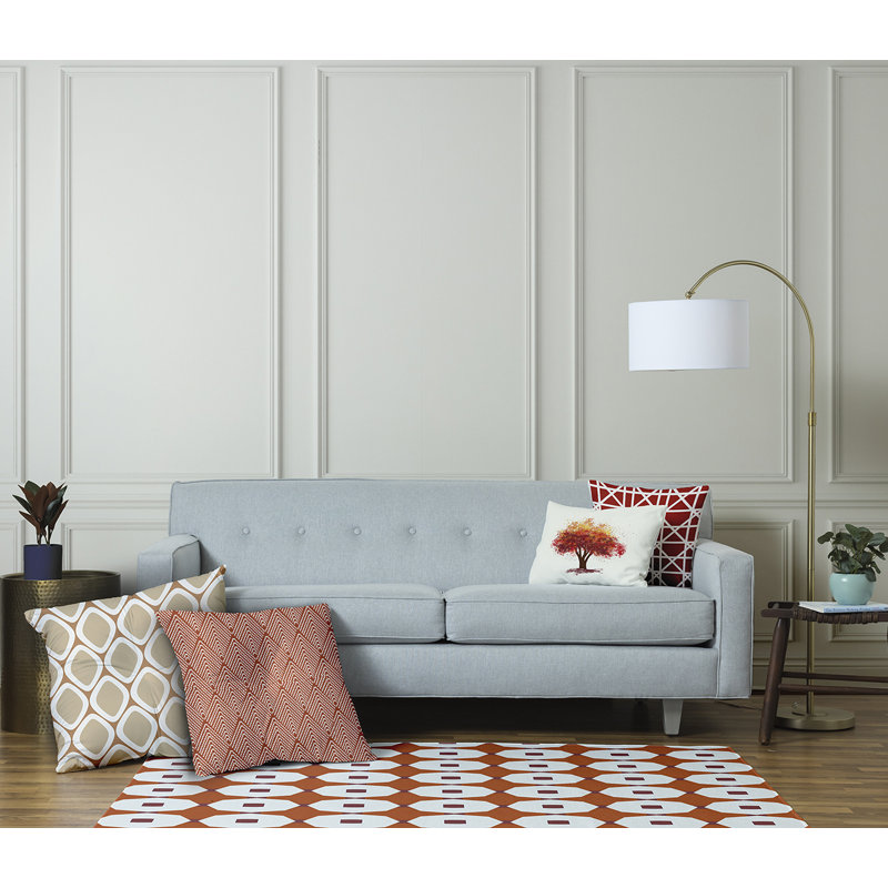 Geometric Reversible Throw Pillow, Rust, 26" x 26"