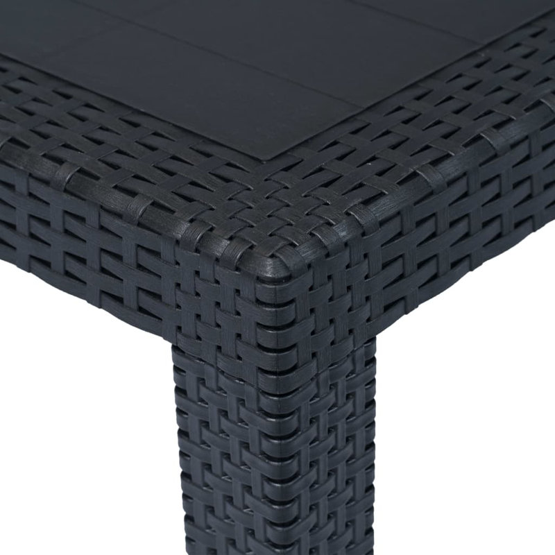 2 - Person Patio Dining Set with Square Table, Black