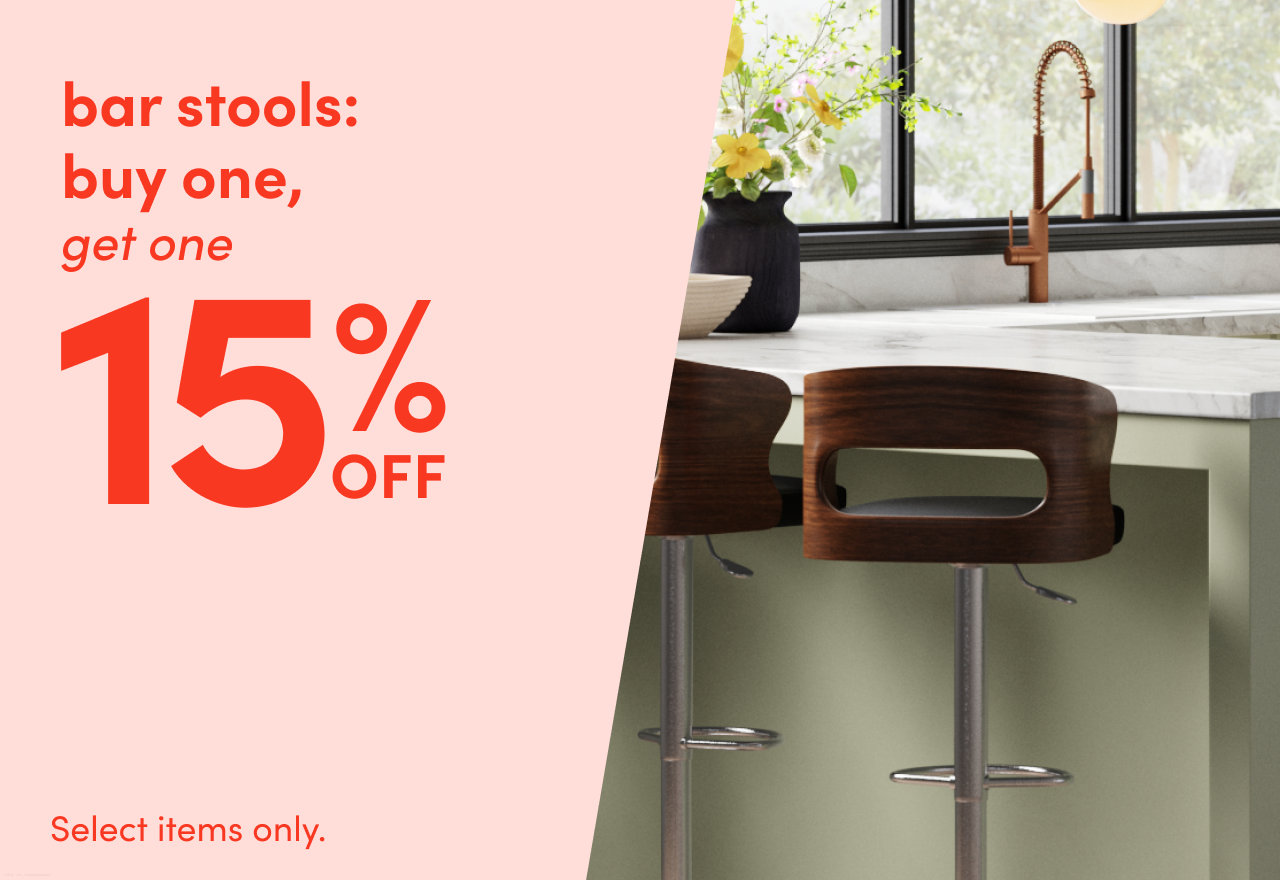 bar stools: buy one, get one 15% OFF