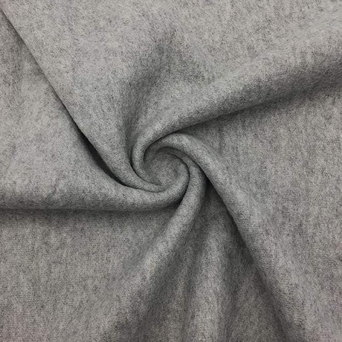 Heather Grey Sweatshirt Fleece Fabric by the Yard, Soft Cotton Blend 60 Inch Wide Brushed Knit for Hoodies, Joggers, Loungewear & Sewing