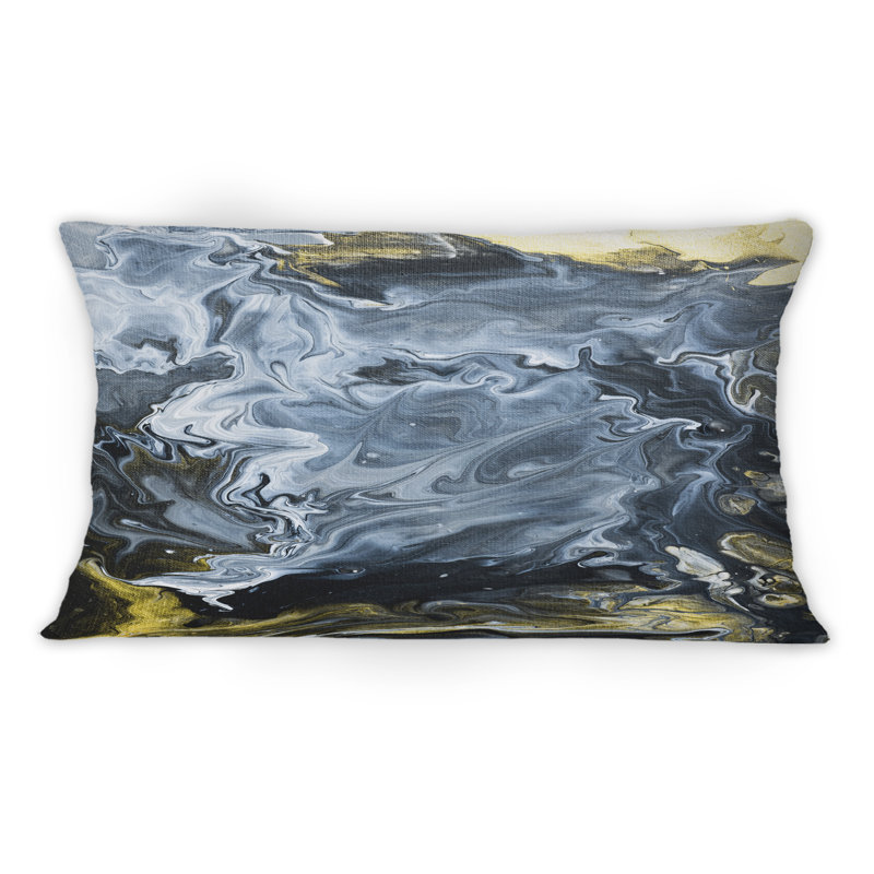 Coussin décoratif doré à motif de nuages dorés blancs et jaunes 1