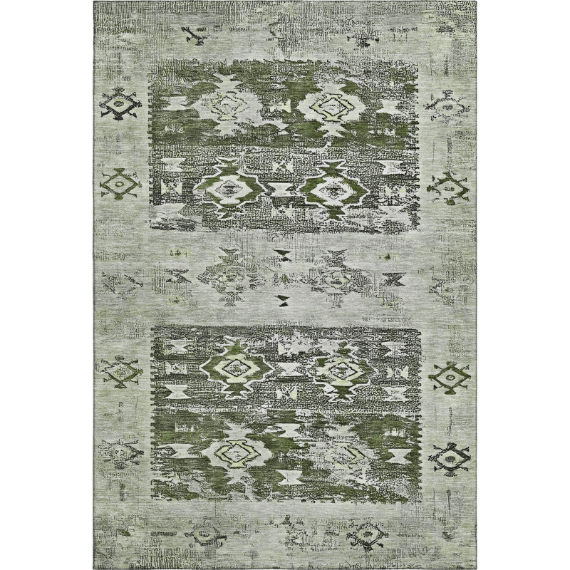 Premium Machine Washable Honig AMF1662 Global Rug, Rectangle 3' x 5'