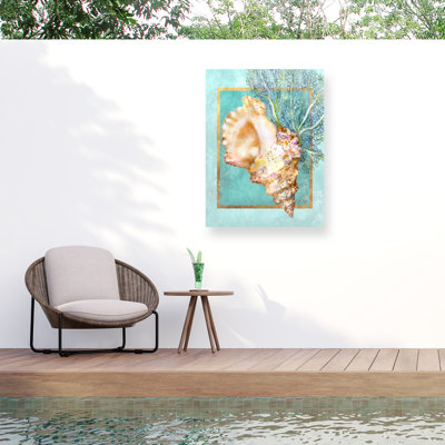 Toile d'extérieur «Conch Shell and Coral» Lori Schory