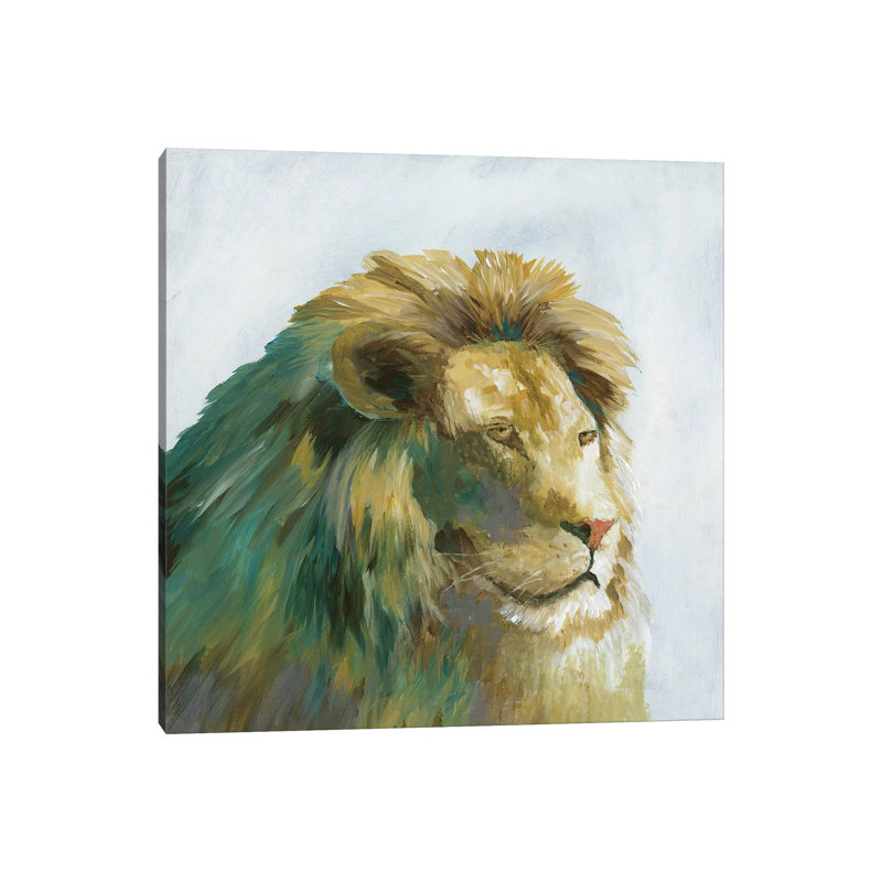 Jade Lion - Painting on Canvas, Wrapped Canvas, 93.98 cm H x 93.98 cm W x 3.175 cm D