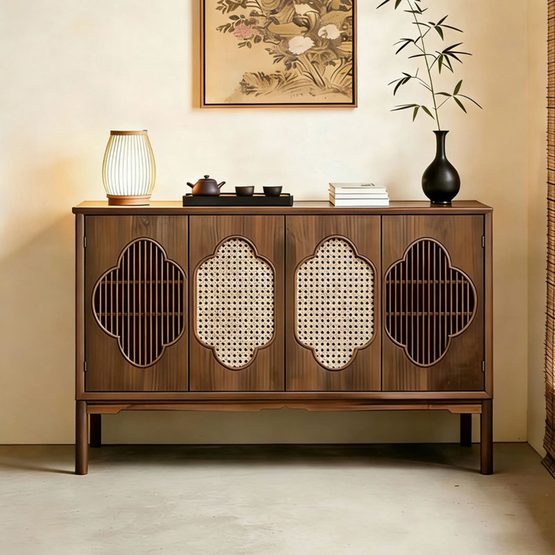 Buffet luxueux rétro de style chinois, H 35,4 po x l 55,1 po x P 15,7 po