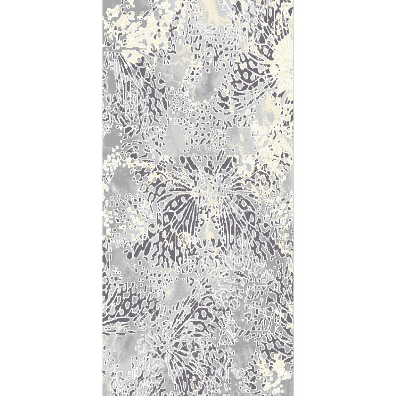 Crème/gris touffeté à la main tapis décoratif Seder, Rectangle 5 pi 3 po x 7 pi 7 po