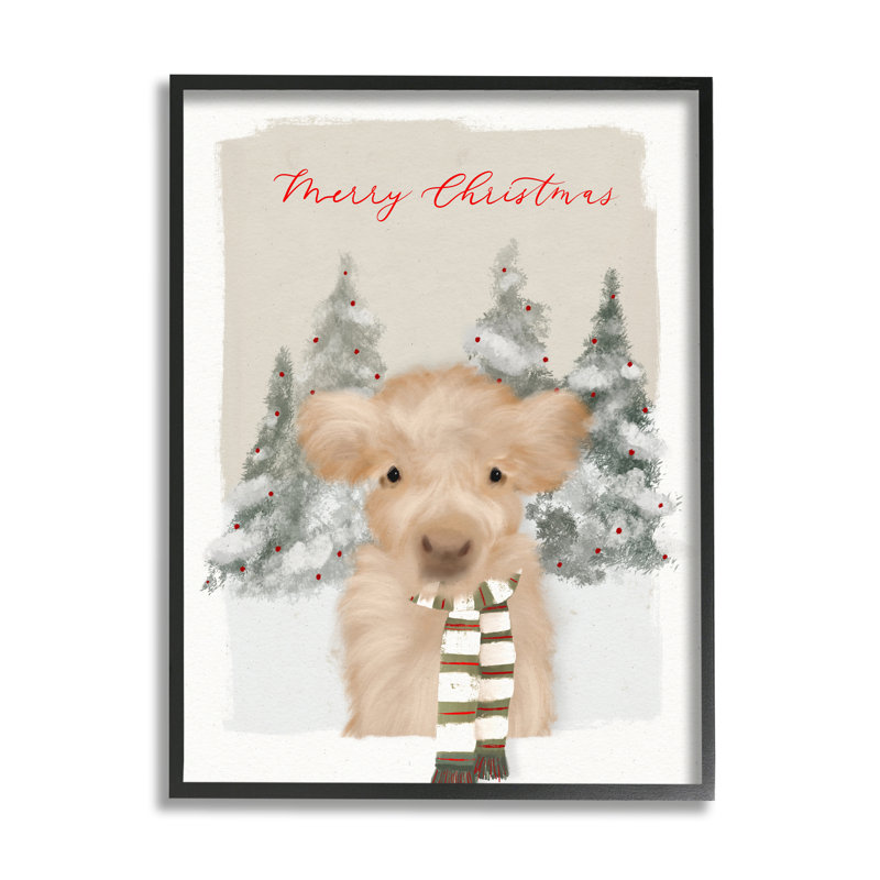 Merry Christmas Fuzzy, Giclée encadrée noir minuit, H 14 po x l 11 po x P 1,5 po