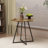Space-saving Mdf Round Dining Table, Modern Black Metal Legs For Small Kitchens