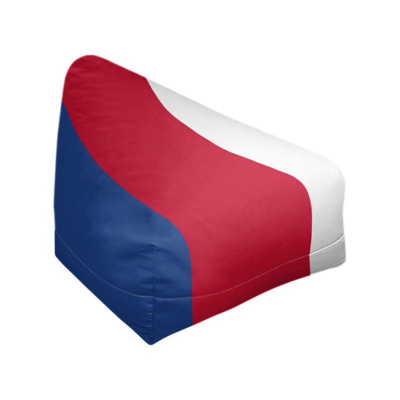 Bean Bag Chair & Lounger, 27" x 27" x 30", Blue/Red/White