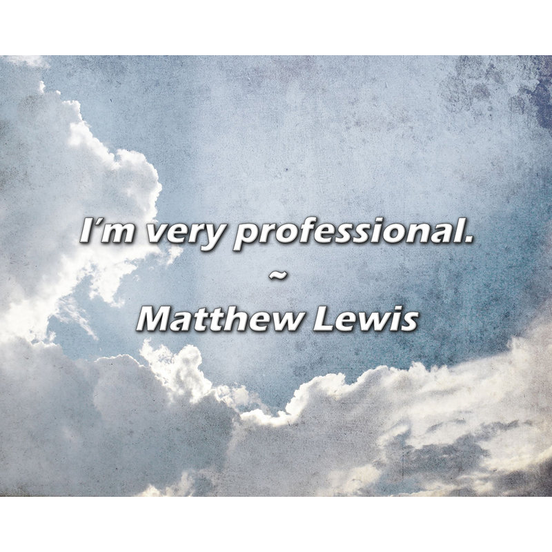 Matthew Lewis Quote: I’m very professional.