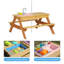 Table de pique-nique en bois sable et eau pour enfants avec parasol, table de jeu pour l'extérieur