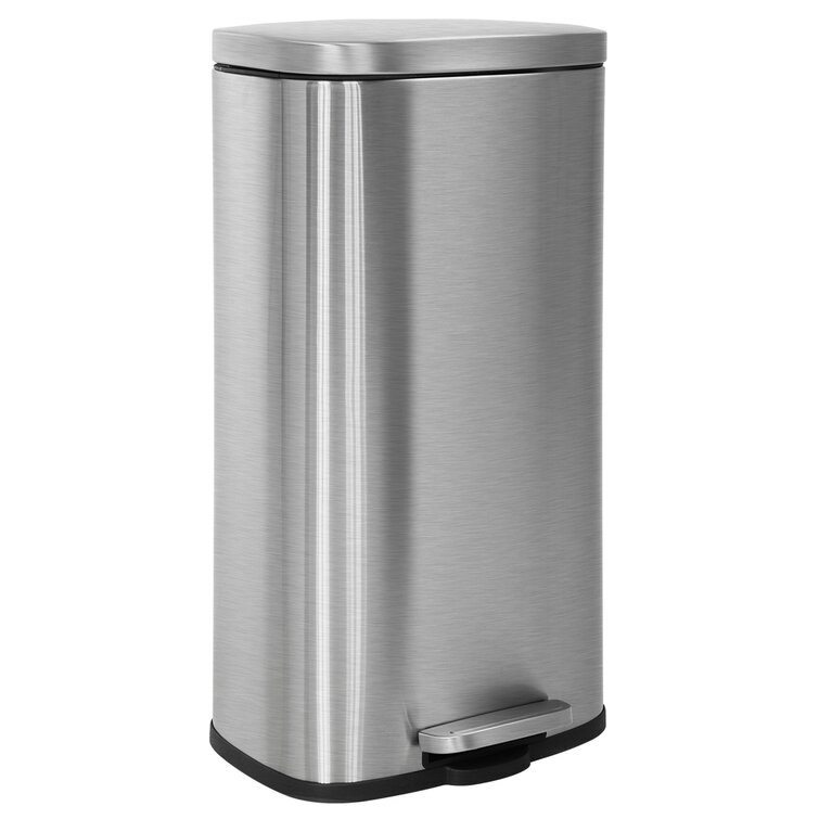 8 gallon Trash Can, Stainless Steel Step On Kitchen Garbage Can