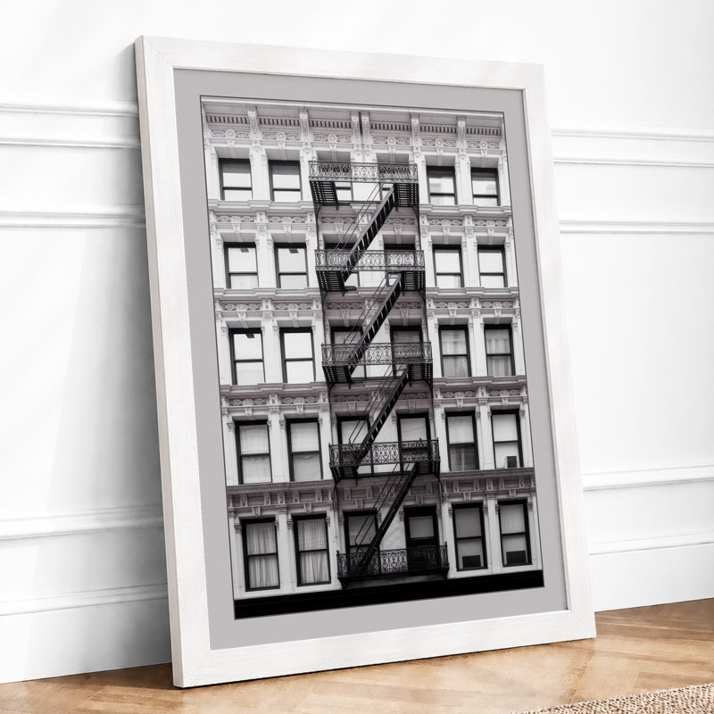 Urban Fire Escape Industrial - Print, A4 - 29.7 x 21.0 cm, White