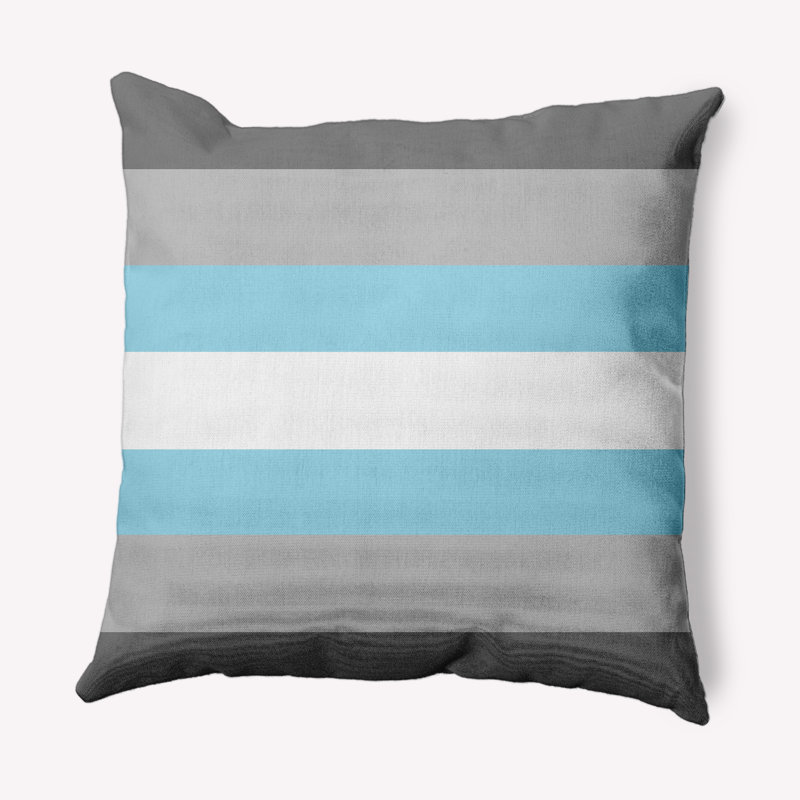 Coussin extérieur Demi Girl, 18 po x 18 po, Bleu / gris
