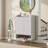 Modern Fluted 25 Pair Shoe Cabinet With Adjustable Shelves & Open Top-144897106