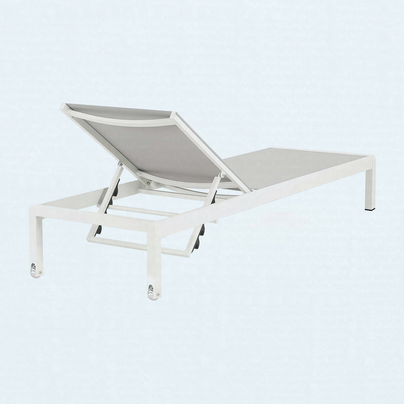 Ensemble de 2 chaises longues d'extérieur réglables en aluminium pour terrasse et piscine