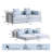 YooDoHome 76.77" W x 37.4" D x 23.62" H Chenille Convertible Floor Sofa Bed-653320568-653320571