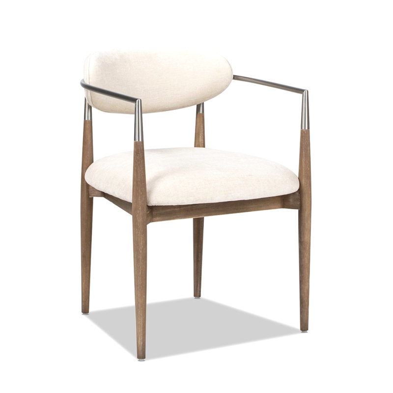 Chaise de salle à manger rembourrée en chenille blanc chaud Artemis