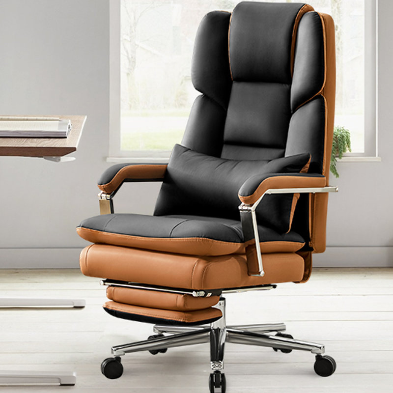 Fauteuil de direction double rembourré avec repose-pieds, Noir