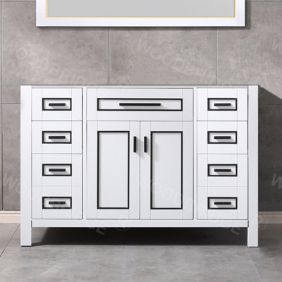 48" x 21" x 33" Solid Wood Bath Vanities Cabinet Only Without Top