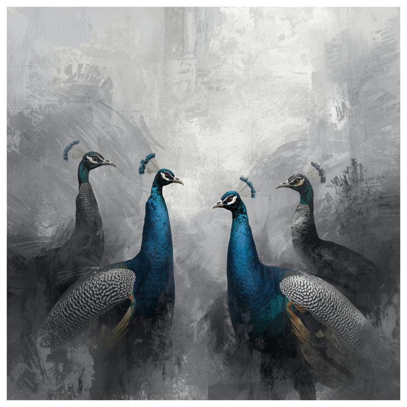 Group Of Peacocks Duvet Covers, King