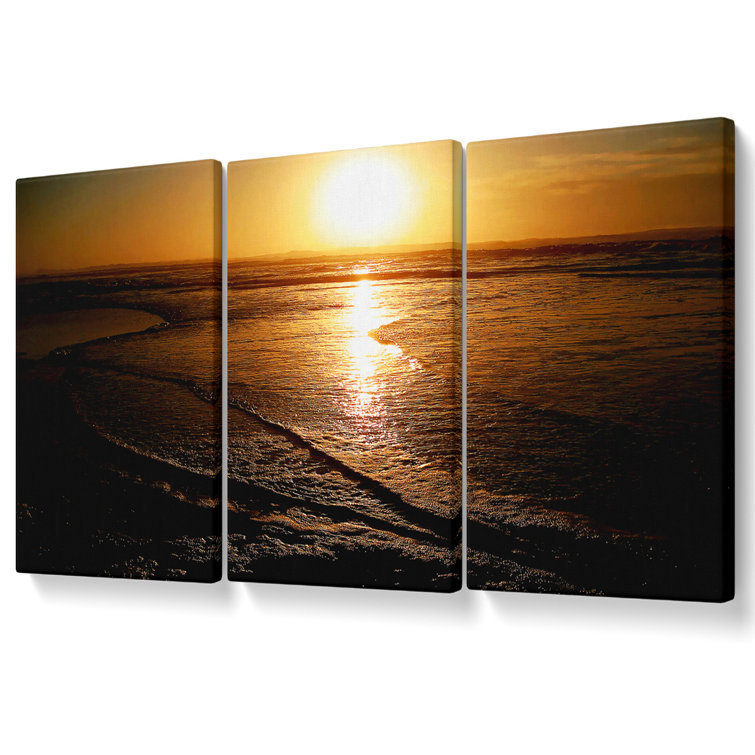 The Reflections Of The Ocean Sun Canvas 3 Panel Set