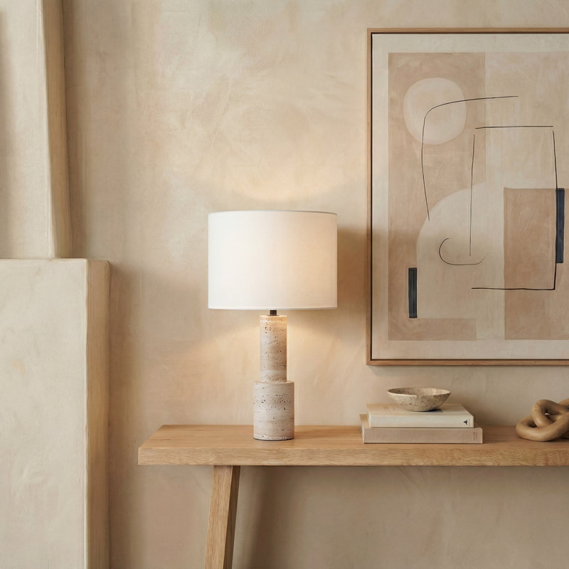 Lampe de table en travertin Khalid